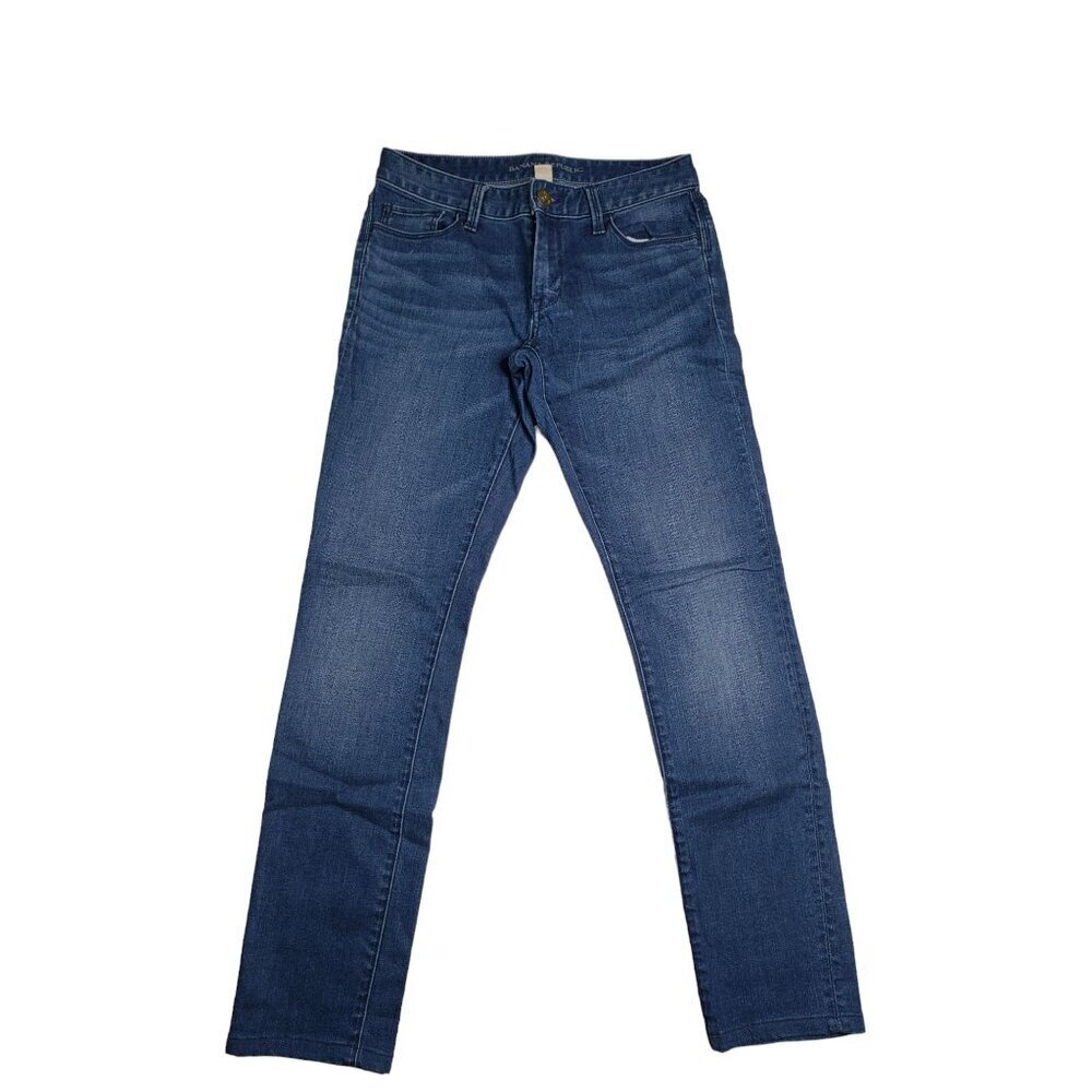 Banana Republic Blue skinny jeans whiskers, fading on thighs. size 26